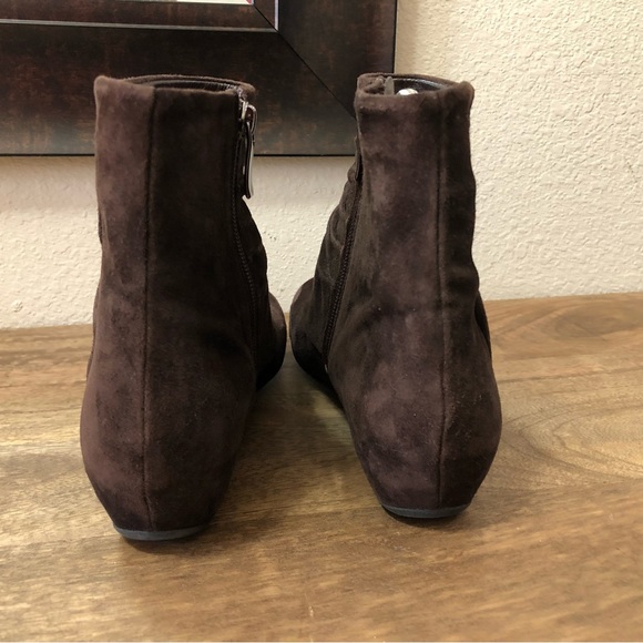 Pos Ole Rouge Italian Womens Ankle Booties Zip Up Brown Suede EU Sz 38 / US Sz 8 - Picture 5 of 8